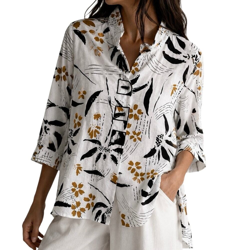 NEW NWT Creation Plus Size 2X Wearable Art to Wear Fall Autumn Shirt Top Blouse